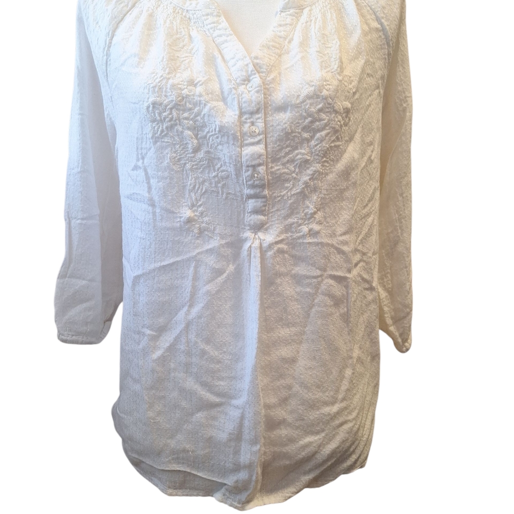 St. John's Bay Off-White Textured Blouse